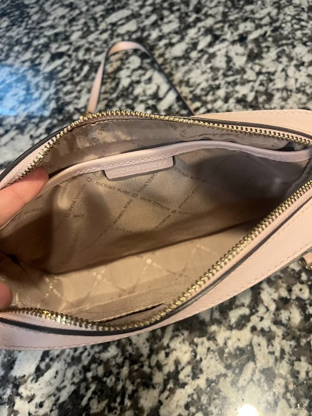 Michael Kors Light Pink & Tan Crossbody Purse | Excellent Condition - Picture 3 of 3